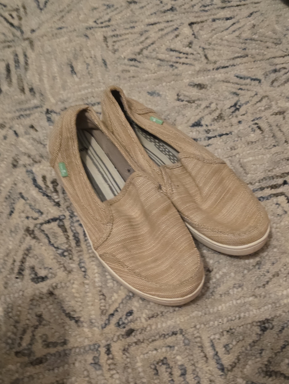 Sanuk Women's Slip-On Flats in Light Tan